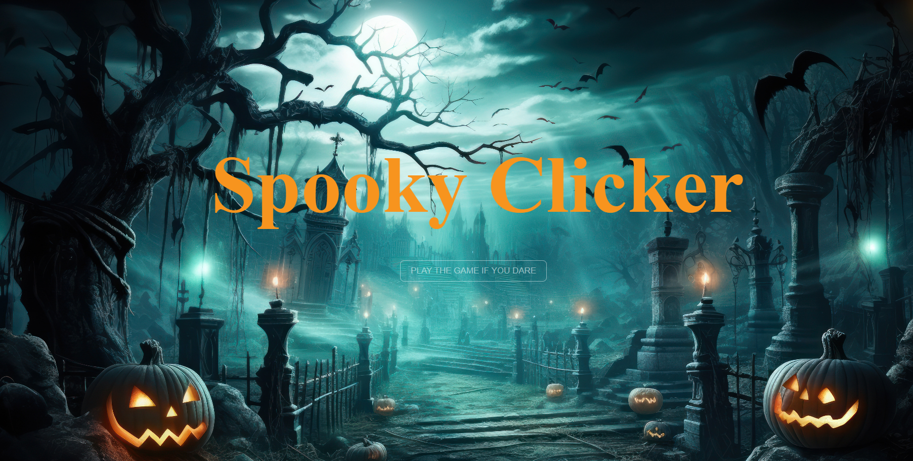 image représentant un cimetierre en theme halloween.