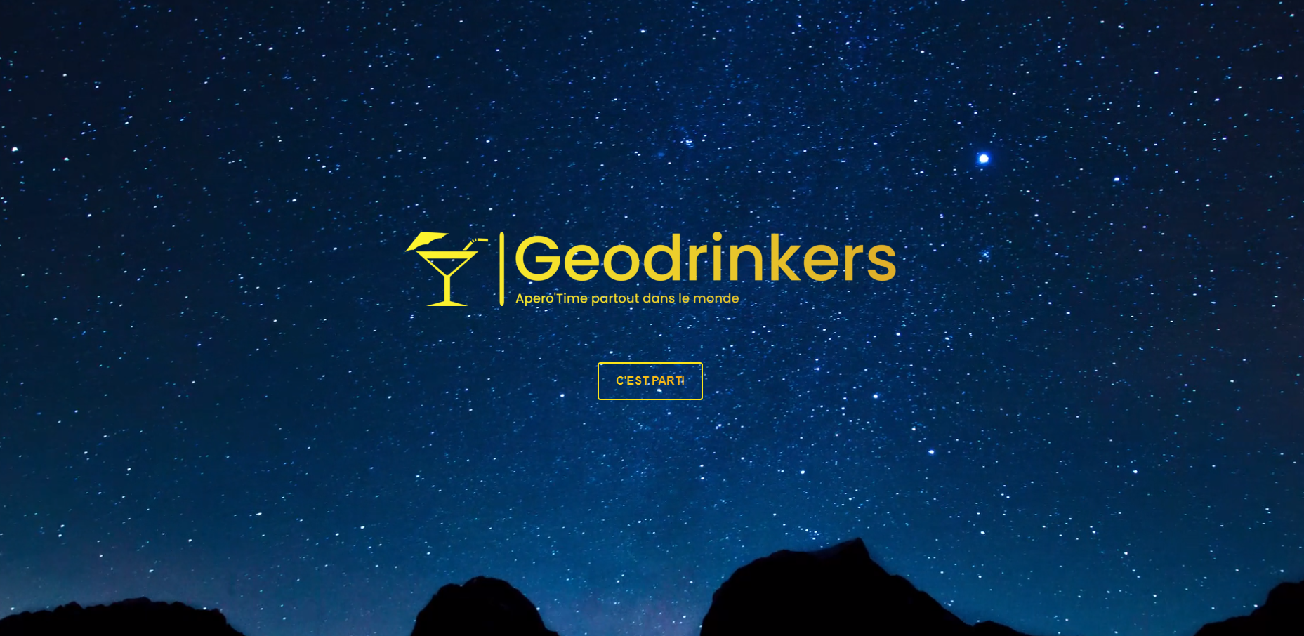 ciel étoilé et le titre du site Geodrinkers